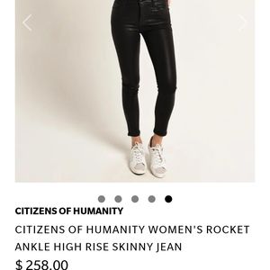 Citizens of Humanity Rockey Shiney Black Jeans